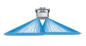 Spray pattern for TQ TeeJet double outlet spray nozzles